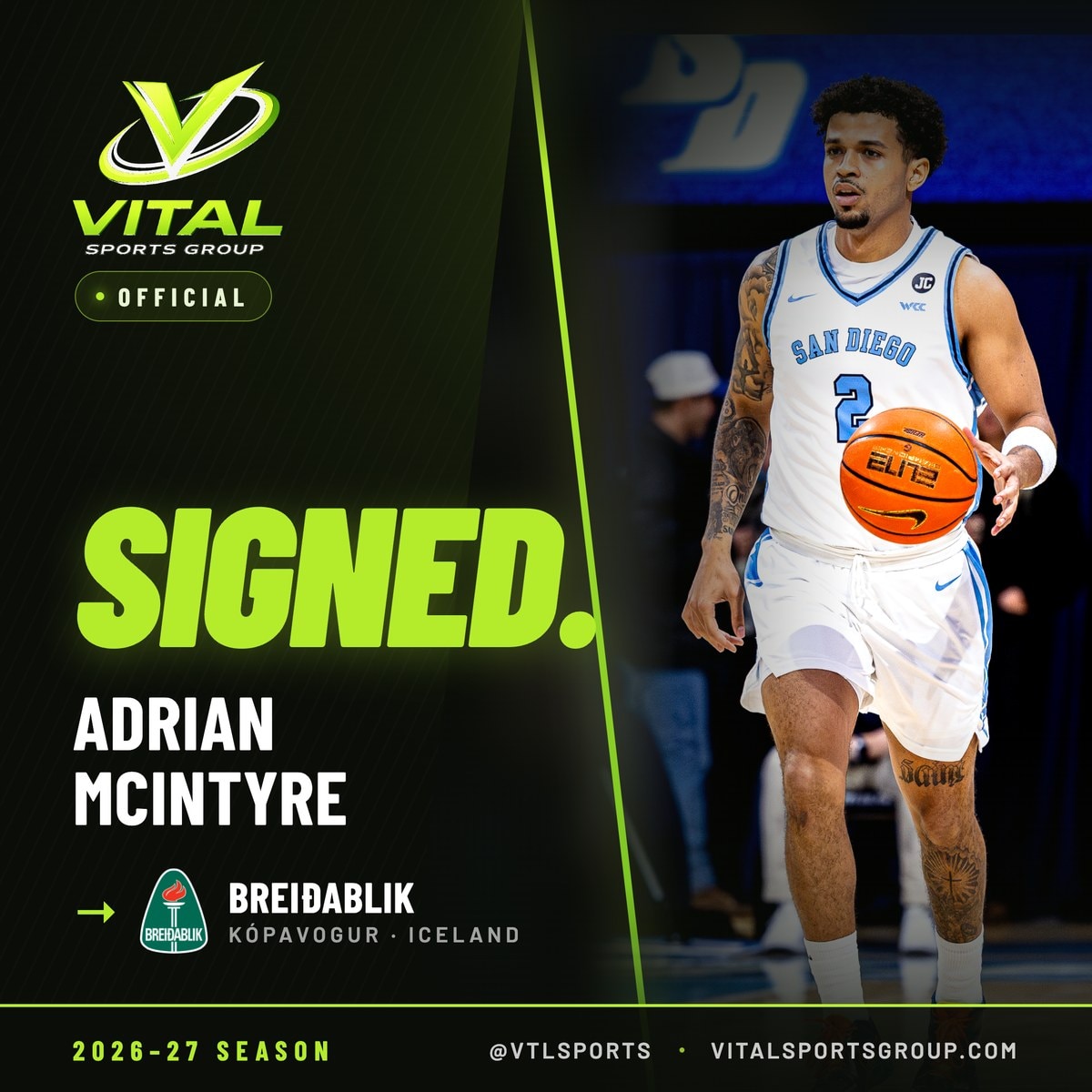 Adrian McIntyre signs with Breiðablik
